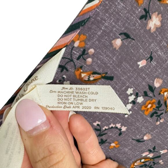 Matilda Jane M/L Along the Way Purple Bird Floral Stripe Print Open Front Kimono - Picture 13 of 13
